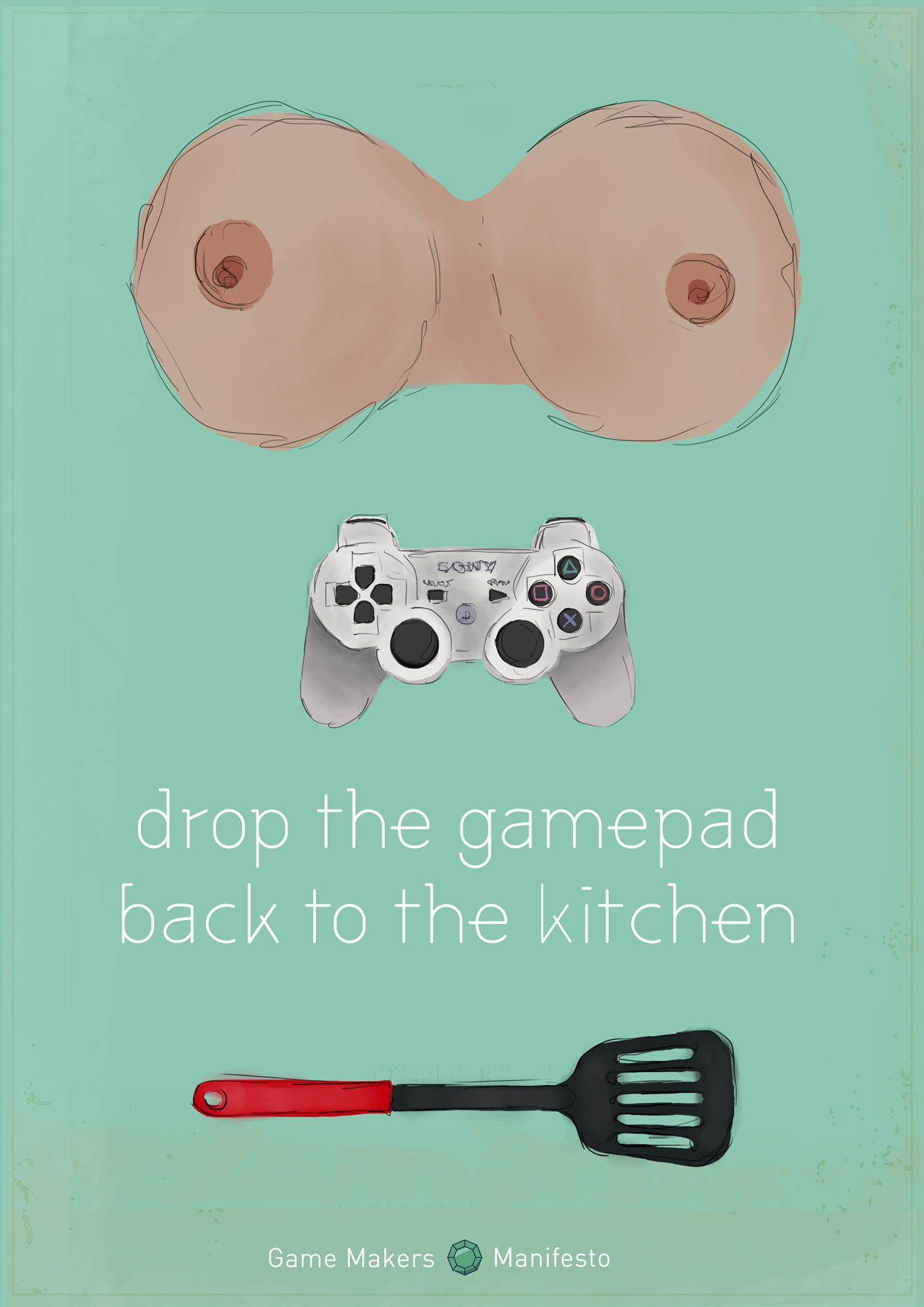 Game Makers Manifesto Poster Boobs